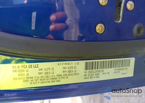 2019 Dodge Challenger Gt z USA, uszkodzony, nr VIN 2C3CDZJG7KH591352